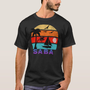 Saba Retro Sunset Ocean Grandfather T-Shirt