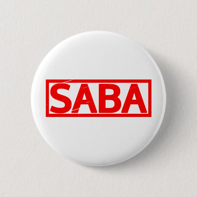 Saba Stamp 6 Cm Round Badge (Front)