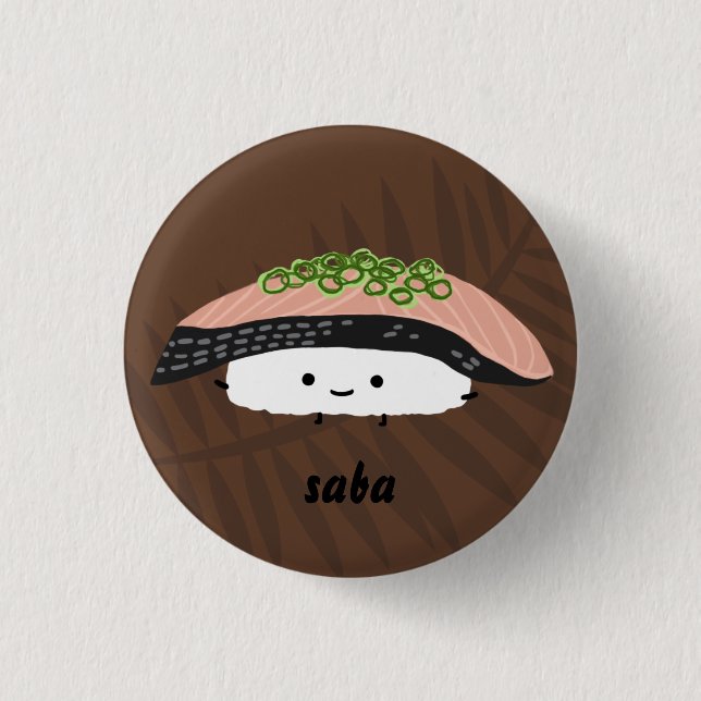 Saba Sushi 3 Cm Round Badge (Front)