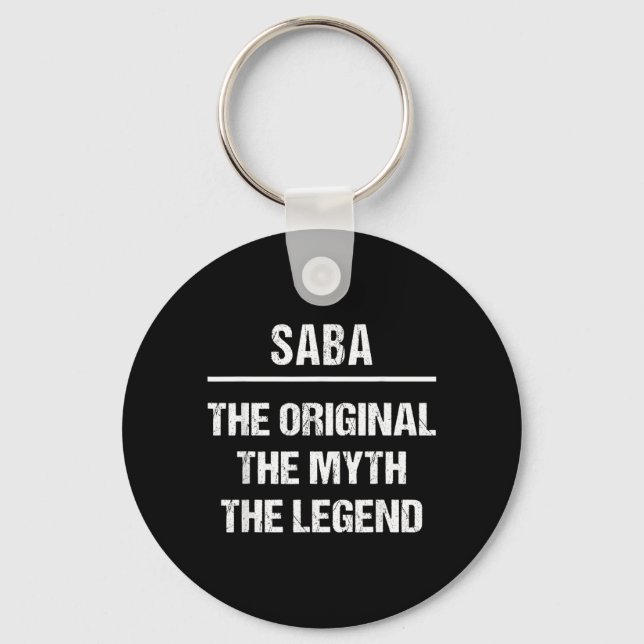 Saba The Original Name Myth Legend Hebrew Key Ring (Front)