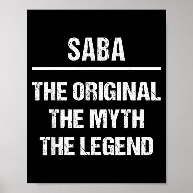 Saba The Original Name Myth Legend Hebrew Poster (Front)
