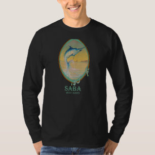 Saba West Indies Vintage Offshore Fishing Vacation T-Shirt