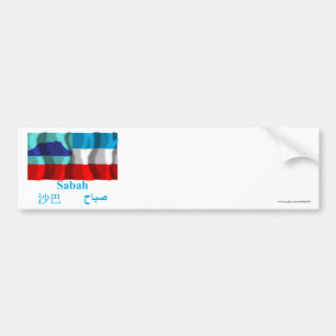 Sabah waving flag with name bumper sticker