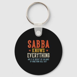 Sabba knows everything father's day retro vintage key ring