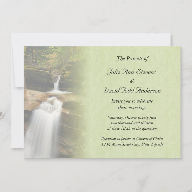 Sabbaday Falls Wedding Invitation (Front)