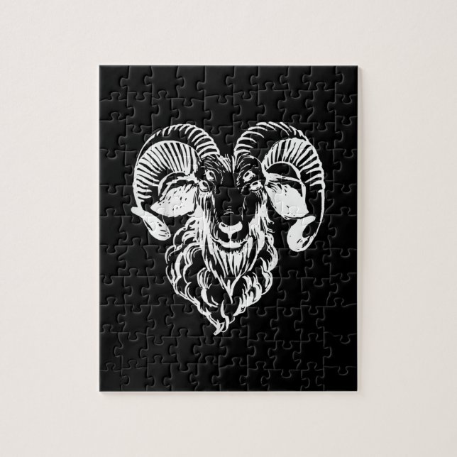 Sabbatic Baphomet Goat Evil Satanic Jigsaw Puzzle (Vertical)