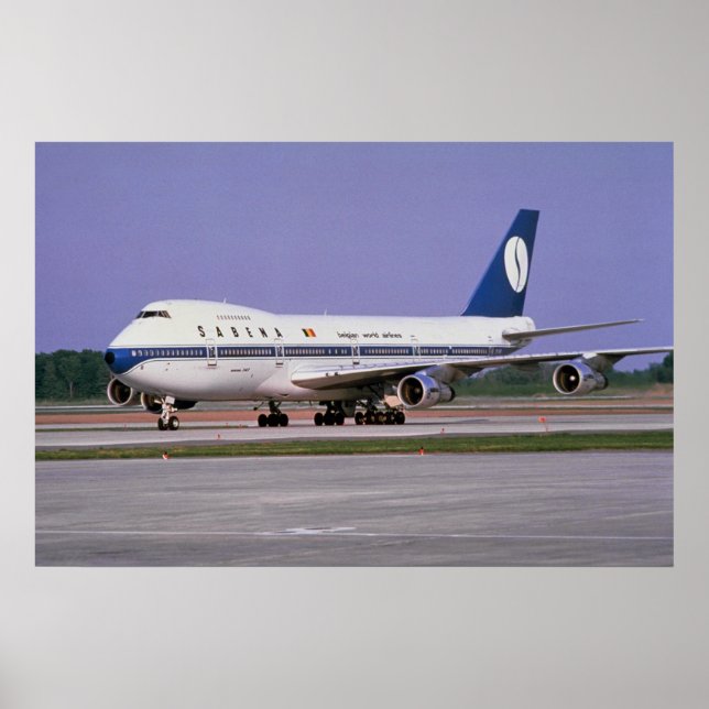 Sabena 747 on runway, Mirabel Airport, Montreal, C Poster (Front)