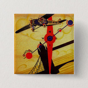 Sabena Art Deco Compass 15 Cm Square Badge