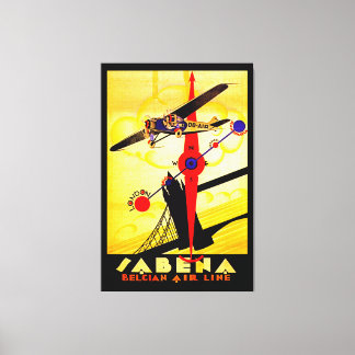 Sabena Art Deco Compass Canvas Print