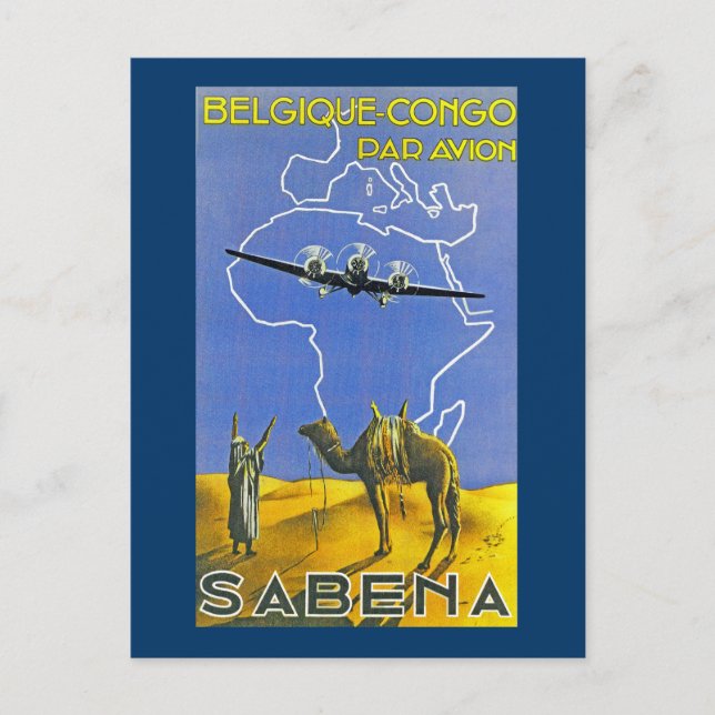 Sabena ~ Belgique Congo Postcard (Front)