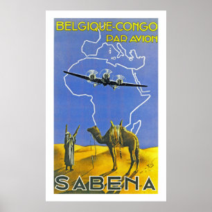 Sabena ~ Belgique Congo Poster