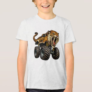 Sabertooth Tiger Off-Road Monster Truck Tri-Blend Shirt