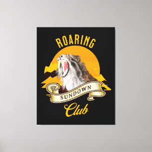 Sabertooth Tiger Retro Sunset Adventure Club Canvas Print