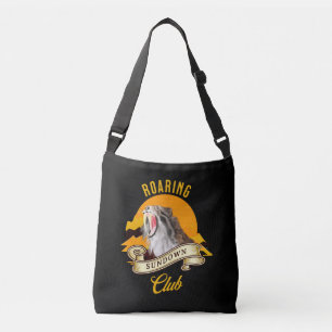 Sabertooth Tiger Retro Sunset Adventure Club Crossbody Bag