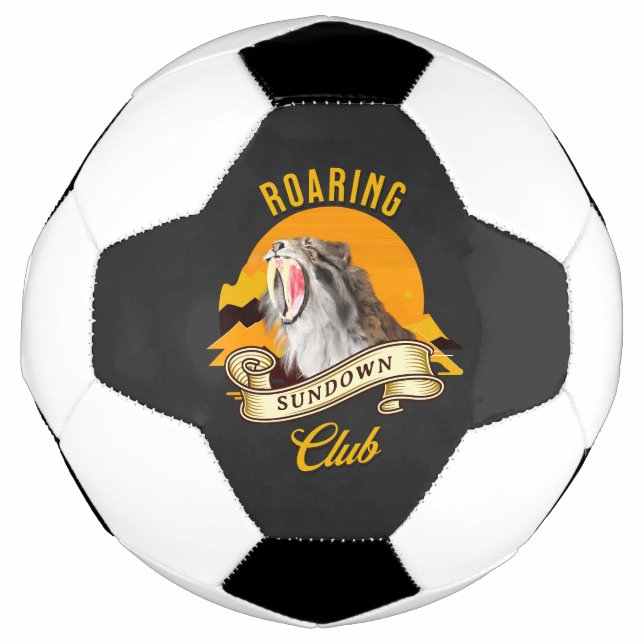 Sabertooth Tiger Retro Sunset Adventure Club Football (Front)