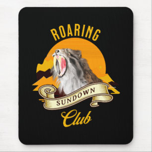 Sabertooth Tiger Retro Sunset Adventure Club Mouse Mat