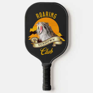Sabertooth Tiger Retro Sunset Adventure Club Pickleball Paddle