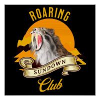 Sabertooth Tiger Retro Sunset Adventure Club