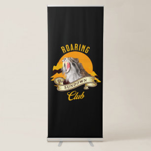 Sabertooth Tiger Retro Sunset Adventure Club Retractable Banner