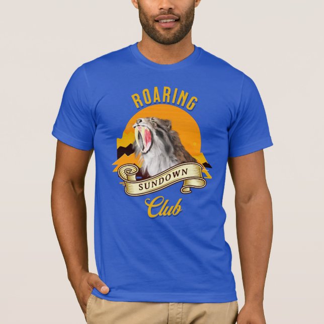 Sabertooth Tiger Retro Sunset Adventure Club T-Shirt (Front)
