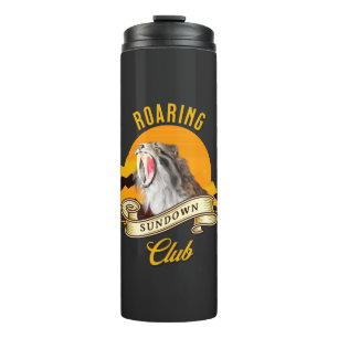 Sabertooth Tiger Retro Sunset Adventure Club Thermal Tumbler