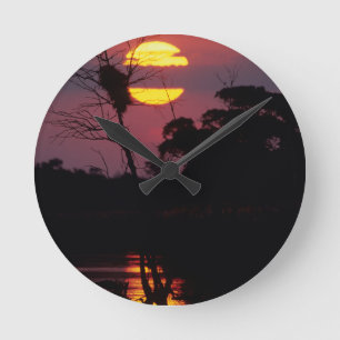 Sabi River At Sunset, Kruger National Park Round Clock