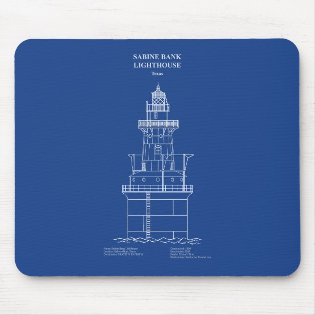 Sabine Bank Lighthouse - Texas – AD Mouse Mat (Front)