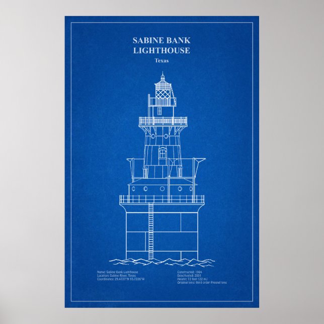 Sabine Bank Lighthouse - Texas – AD Poster (Front)
