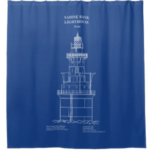 Sabine Bank Lighthouse - Texas – AD Shower Curtain