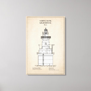Sabine Bank Lighthouse - Texas - SBD Canvas Print
