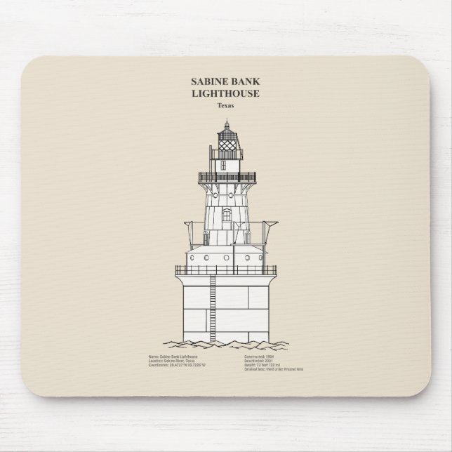 Sabine Bank Lighthouse - Texas - SBD Mouse Mat (Front)