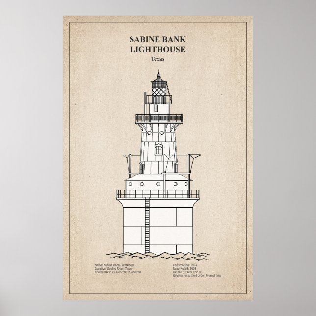 Sabine Bank Lighthouse - Texas - SBD Poster (Front)