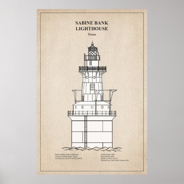 Sabine Bank Lighthouse - Texas - SBD Poster (Front)
