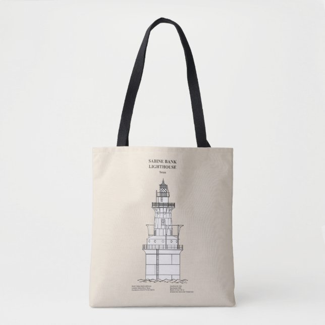 Sabine Bank Lighthouse - Texas - SBD Tote Bag (Front)