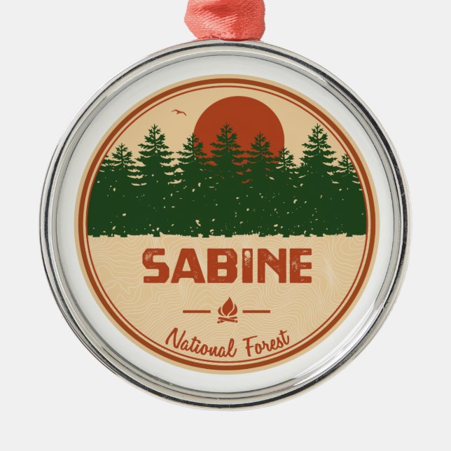Sabine National Forest Metal Tree Decoration (Front)