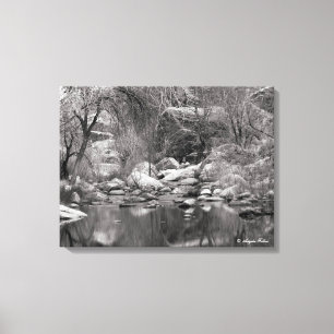Sabino Canyon Creek Winter Two Panel Canvas Print
