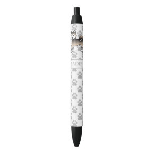 Sable Alaskan Malamute Cartoon Dog & Custom Name Black Ink Pen