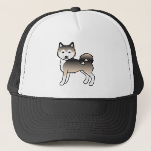 Sable Alaskan Malamute Cute Cartoon Dog Trucker Hat