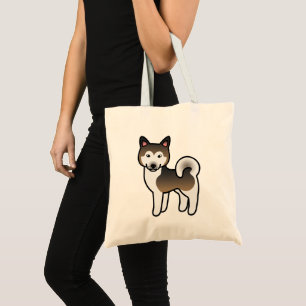 Sable And White Alaskan Malamute Dog Illustration Tote Bag