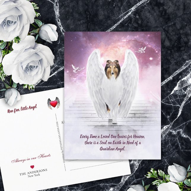 Sable Collie Angel, Dog Heaven - Pet Loss Sympathy Postcard (Creator Uploaded)