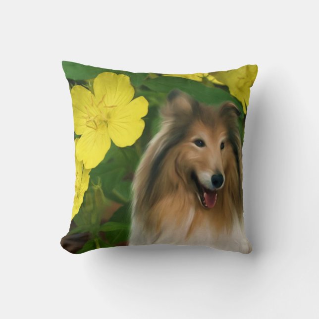 Sable Collie Dog Art Cushion (Front)