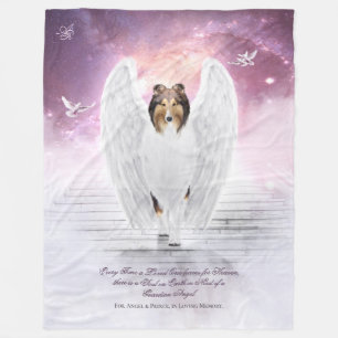 Sable Collie Guardian Angel, Stairs to Heaven - Fleece Blanket