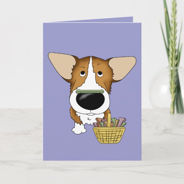 Sable Corgi - Easter Bone Hunt, Anyone? Holiday Card (Front)