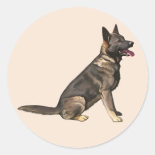 Sable German Shepherd Dog Classic Round Sticker
