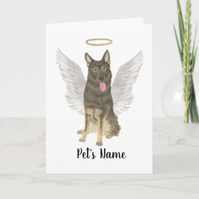 Sable German Shepherd Sympathy Memorial Card (Front)