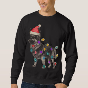 SABLE GERMAN SHEPHERD WITH SANTA CLAUS HAT CHRISTM SWEATSHIRT