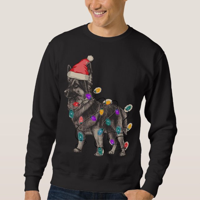 SABLE GERMAN SHEPHERD WITH SANTA CLAUS HAT CHRISTM SWEATSHIRT (Front)