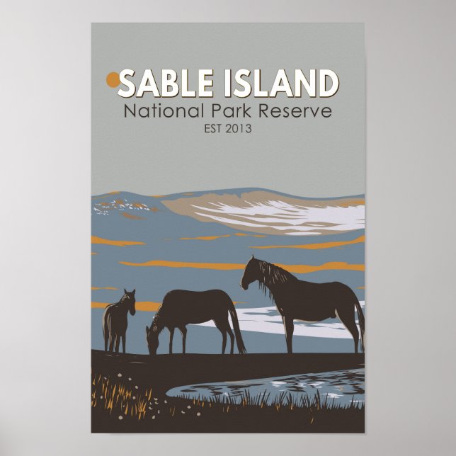 Sable Island National Park Reserve Canada Vintage Poster (Front)