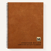Sable Leather Luxury Gold Initial Logo