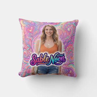 Sable Noon Beauty Pose #1 With Colourful Backgroun Cushion